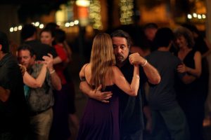 Couple dancing at an Argentine Tango Night Event